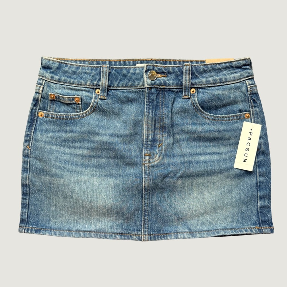 New PacSun Bella Mid-Rise Denim Mini Skirt Blue Size 25